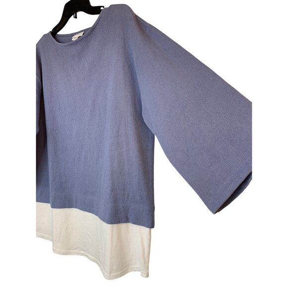 PureJill Bluebell Tunic Top Layered Look 3/4 Sleeves Cotton Blend S NWT 10000 - Picture 6 of 11